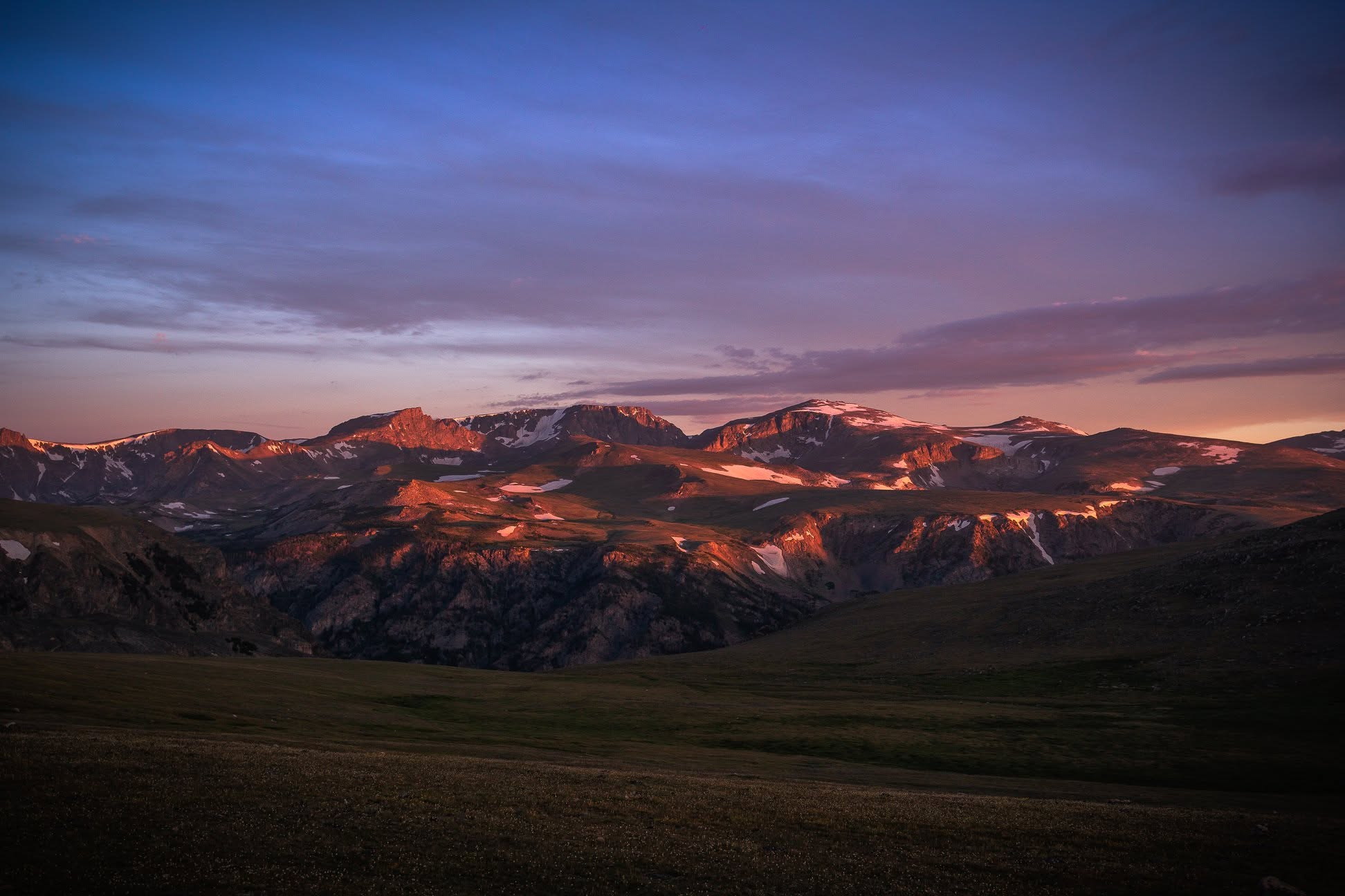Sunrise light on the Beartooth Highway, Montana
