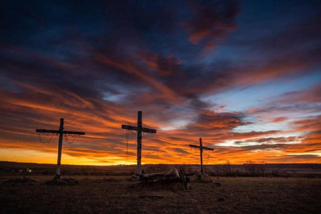 Crosses at Sunset, Montana fine art photograph