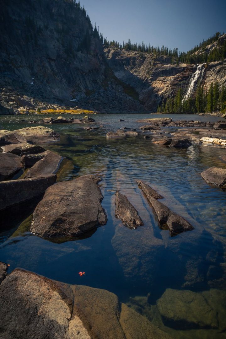 Dugan Lake with Impasse Falls, Montana fine art photograph