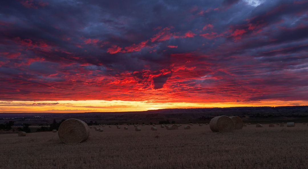 Hay Bales at Sunrise, Montana fine art photograph