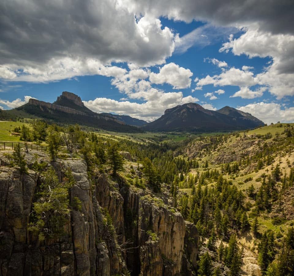 Sunlight Basin Pano of the Clarks Fork Below, Montana fine art photograph